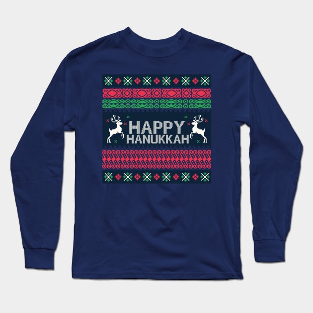 Happy Hanukkah Long Sleeve T-Shirt by MZeeDesigns